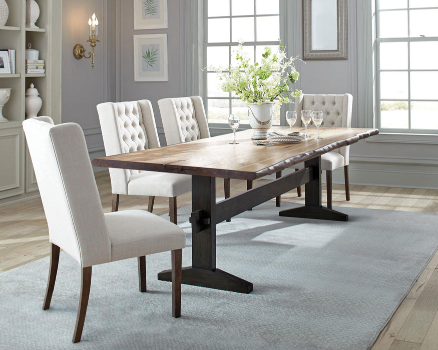 Bexley 5-Piece Rectangular Live Edge Dining Set Natural Honey and Espresso image