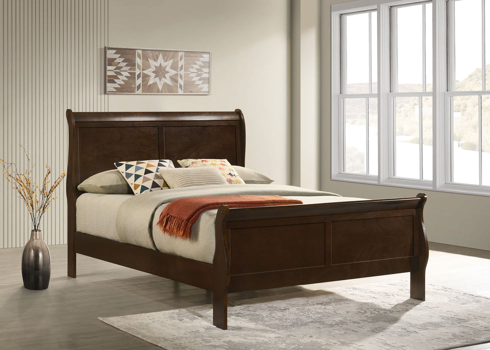 Louis Philippe Sleigh Panel Bed - LATIN HOME FURNITURE - (POMONA,CA)
