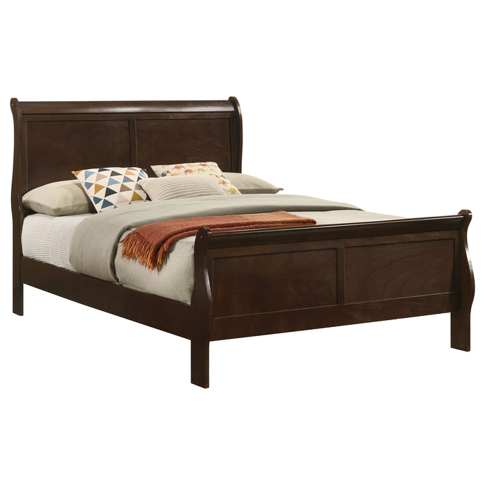 Louis Philippe Sleigh Panel Bed - LATIN HOME FURNITURE - (POMONA,CA)