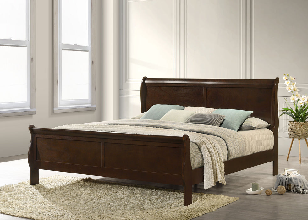Louis Philippe Sleigh Panel Bed - LATIN HOME FURNITURE - (POMONA,CA)