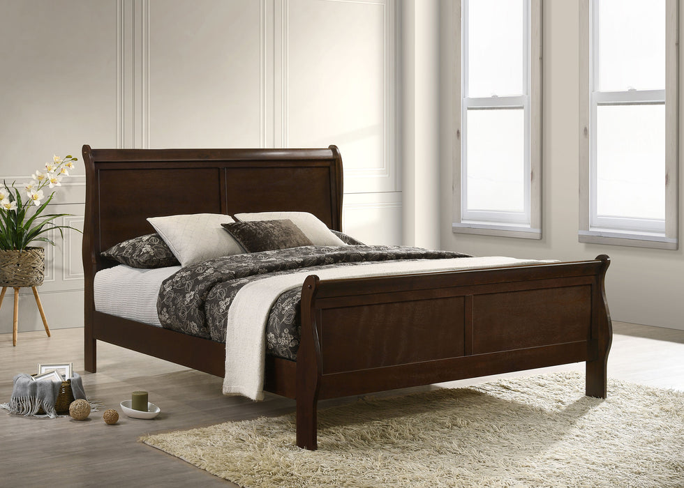 Louis Philippe Sleigh Panel Bed - LATIN HOME FURNITURE - (POMONA,CA)