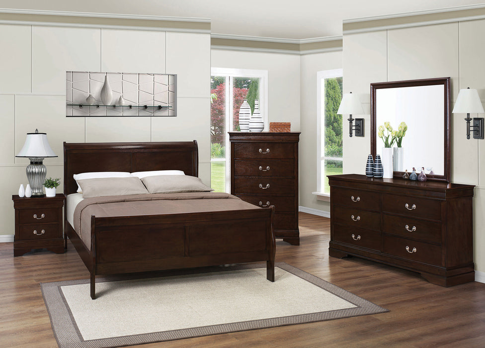 Louis Philippe Sleigh Panel Bed - LATIN HOME FURNITURE - (POMONA,CA)