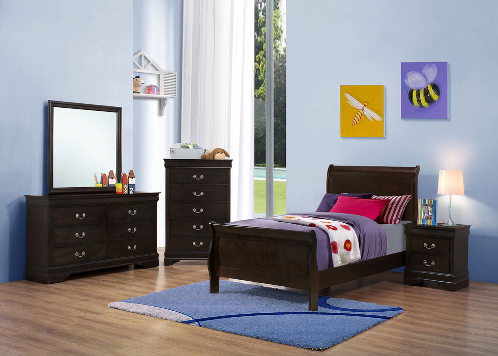 Louis Philippe Sleigh Panel Bed - LATIN HOME FURNITURE - (POMONA,CA)
