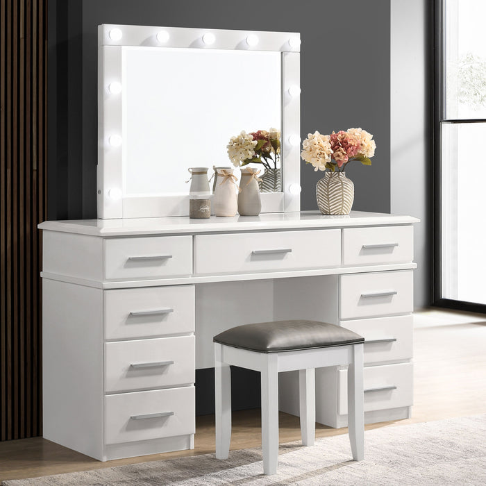 Felicity Makeup Vanity Table with LED Mirror - LATIN HOME FURNITURE - (POMONA,CA)