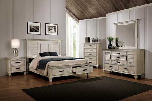 Franco 4-piece Queen Storage Bedroom Set Antique White image