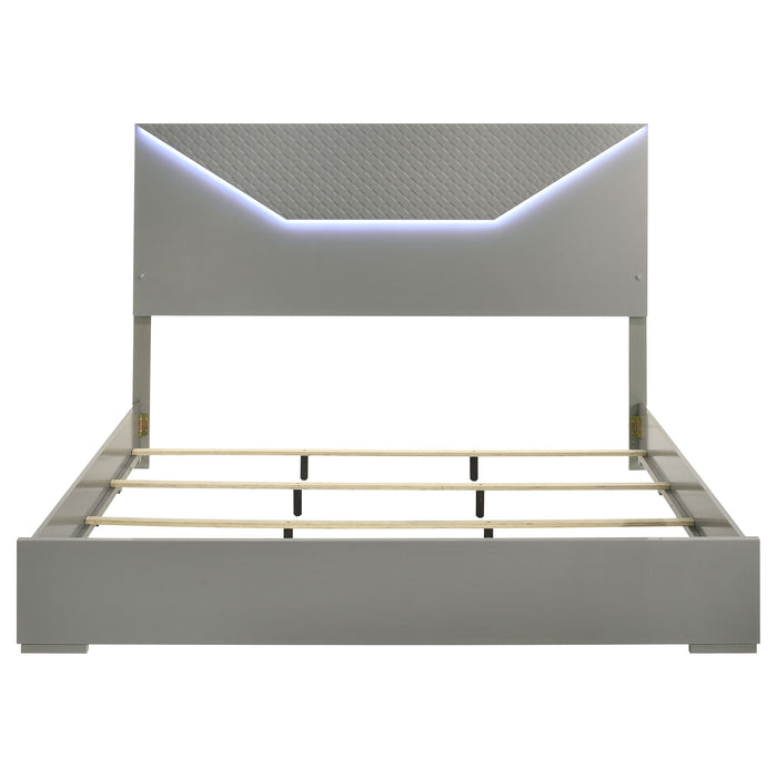 Ives Panel Bed with LED Lighting - LATIN HOME FURNITURE - (POMONA,CA)