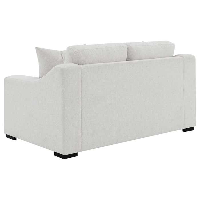 Ashlyn Upholstered Sloped Arms Loveseat White