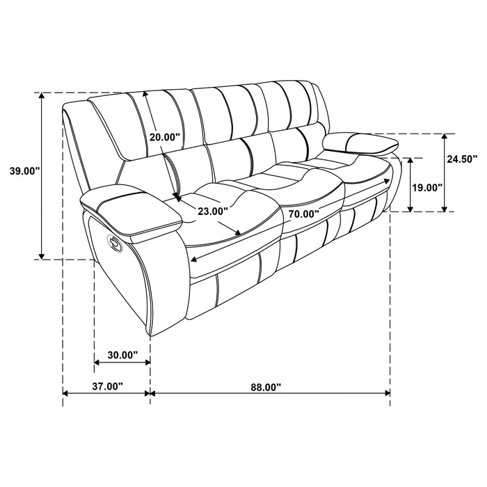Camila Reclining Sofa - LATIN HOME FURNITURE - (POMONA,CA)