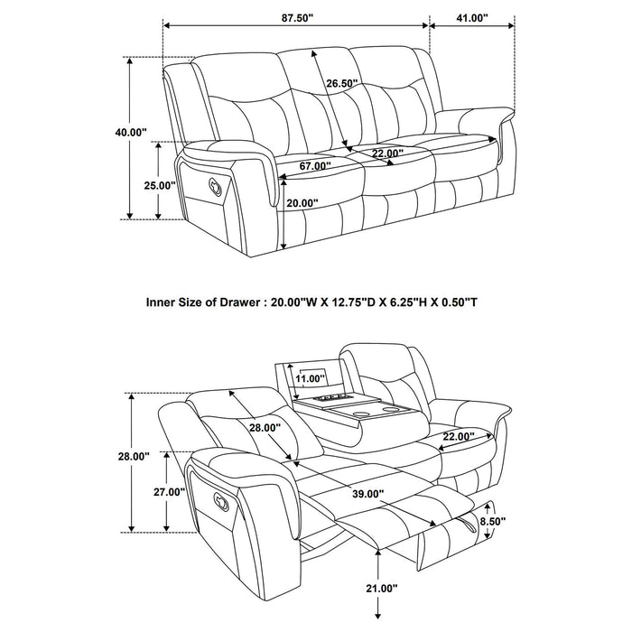 Conrad Reclining Sofa Set - LATIN HOME FURNITURE - (POMONA,CA)
