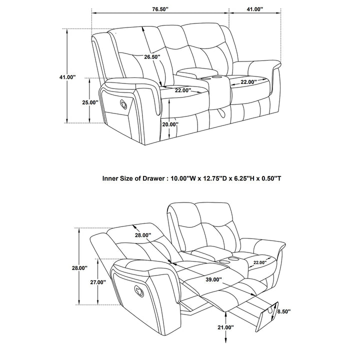 Conrad Reclining Glider Loveseat - LATIN HOME FURNITURE - (POMONA,CA)