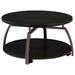 Dacre Round Coffee Table Dark Grey and Black Nickel image