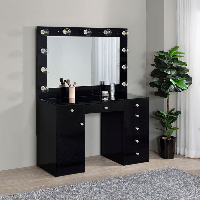 Acena Makeup Vanity Table with LED Mirror - LATIN HOME FURNITURE - (POMONA,CA)