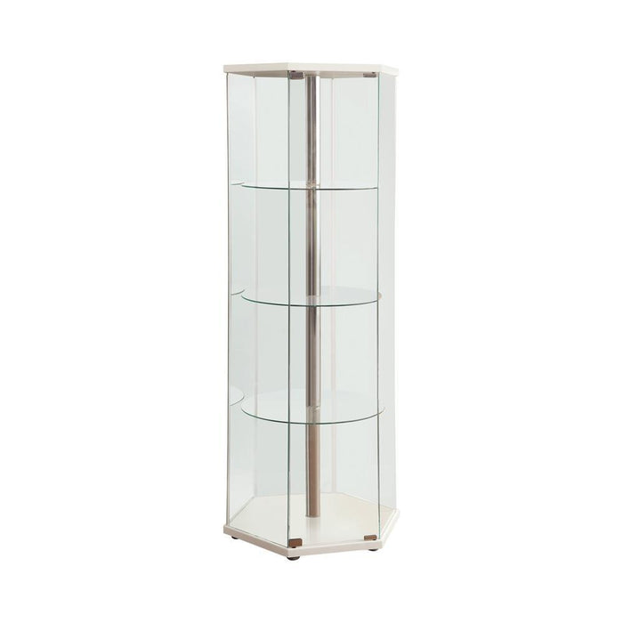 Traditional Glass Hexagon Curio Cabinet