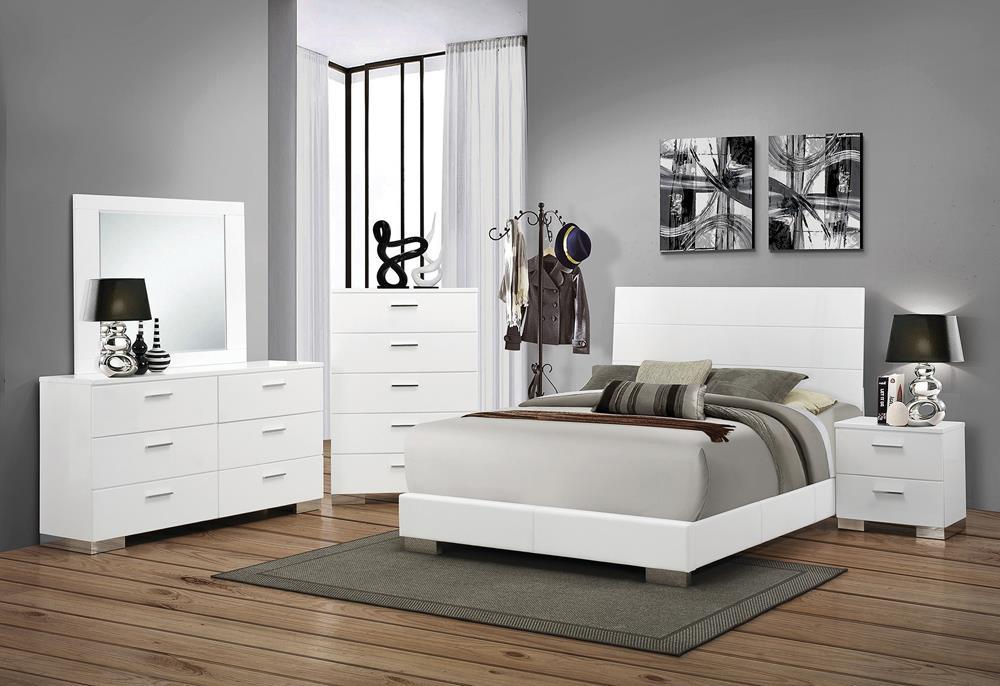 Felicity 6-drawer Dresser Glossy White - LATIN HOME FURNITURE - (POMONA,CA)