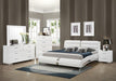 Jeremaine Eastern King Upholstered Bed White - LATIN HOME FURNITURE - (POMONA,CA)