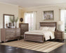 Kauffman California King, E.king, & Queen Panel Bed Washed Taupe - LATIN HOME FURNITURE - (POMONA,CA)