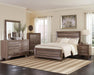 Kauffman California King, E.king, & Queen Panel Bed Washed Taupe - LATIN HOME FURNITURE - (POMONA,CA)
