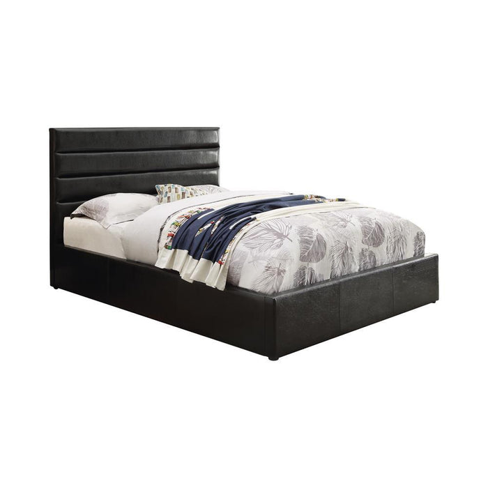 Riverbend Full Upholstered Storage Bed Black