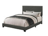 Boyd Eastern King Upholstered Bed with Nailhead Trim Charcoal - LATIN HOME FURNITURE - (POMONA,CA)