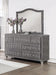 Deanna Button Tufted Dresser Mirror Grey - LATIN HOME FURNITURE - (POMONA,CA)