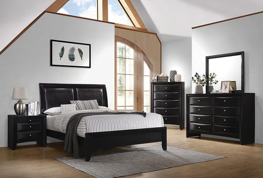 Briana Eastern King Upholstered Panel Bed Black - LATIN HOME FURNITURE - (POMONA,CA)