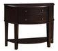 Diane 2-drawer Demilune Shape Console Table Cappuccino - LATIN HOME FURNITURE - (POMONA,CA)