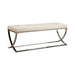 Walton Bench with Metal Base White and Chrome - LATIN HOME FURNITURE - (POMONA,CA)