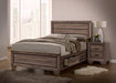 Kauffman California King, E.king, & Queen Panel Bed Washed Taupe - LATIN HOME FURNITURE - (POMONA,CA)