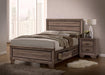 Kauffman California King, E.king, & Queen Panel Bed Washed Taupe - LATIN HOME FURNITURE - (POMONA,CA)