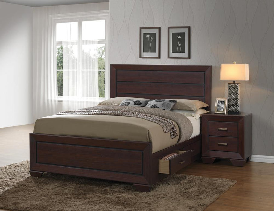 Kauffman Queen Storage Bed Dark Cocoa - LATIN HOME FURNITURE - (POMONA,CA)