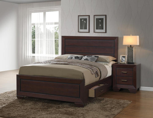 Kauffman California King Storage Bed Dark Cocoa - LATIN HOME FURNITURE - (POMONA,CA)