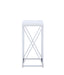 Edmund Accent Table with X-cross Glossy White and Chrome - LATIN HOME FURNITURE - (POMONA,CA)