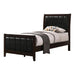 Carlton Twin Upholstered Panel Bed Cappuccino and Black - LATIN HOME FURNITURE - (POMONA,CA)
