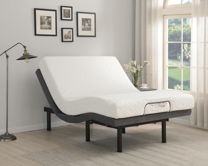 Clara Queen Adjustable Bed Base Grey and Black - LATIN HOME FURNITURE - (POMONA,CA)