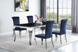Carone Rectangular Glass Top Dining Table Black and Chrome - LATIN HOME FURNITURE - (POMONA,CA)