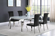 Carone Rectangular Glass Top Dining Table White and Chrome - LATIN HOME FURNITURE - (POMONA,CA)