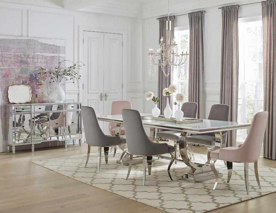 Antoine Upholstered Demi Arm Dining Side Chairs (Set of 2) - LATIN HOME FURNITURE - (POMONA,CA)