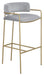 Comstock Upholstered Low Back Stool Grey and Gold - LATIN HOME FURNITURE - (POMONA,CA)