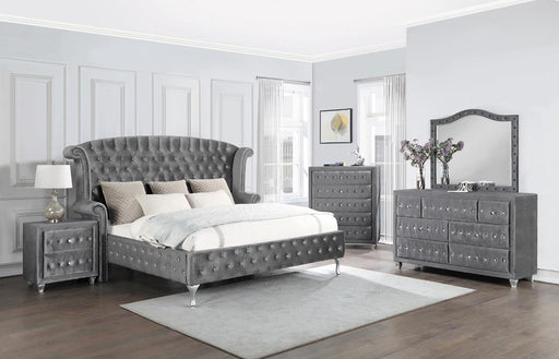 Deanna Queen Tufted Upholstered Bed Grey - LATIN HOME FURNITURE - (POMONA,CA)