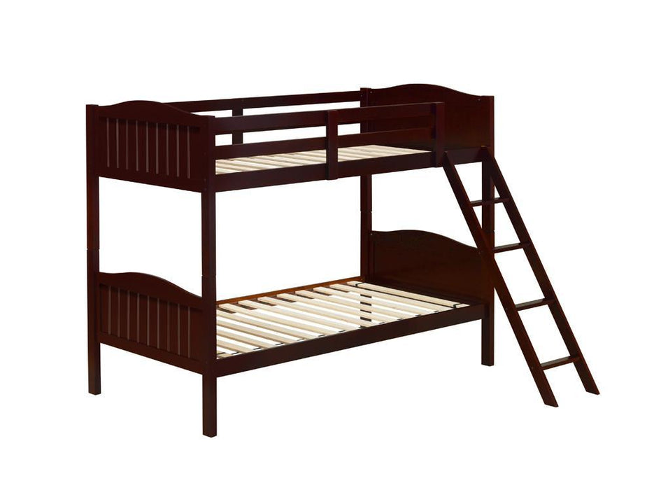 Arlo Twin Over Twin Bunk Bed with Ladder Espresso