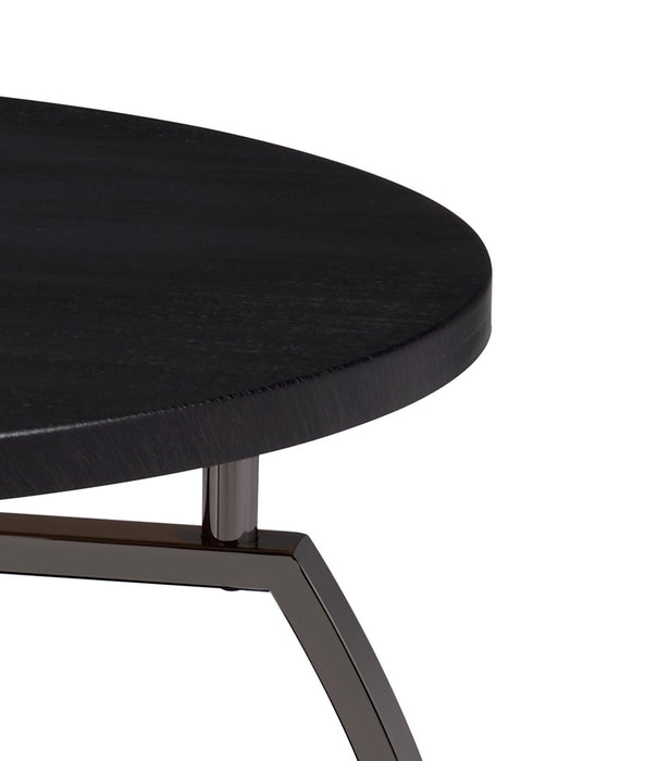Dacre Round Coffee Table Dark Grey and Black Nickel - LATIN HOME FURNITURE - (POMONA,CA)