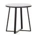 Hugo Metal Base Round End Table White and Matte Black - LATIN HOME FURNITURE - (POMONA,CA)