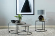 Lainey Round 2-piece Nesting Coffee Table Grey and Gunmetal - LATIN HOME FURNITURE - (POMONA,CA)