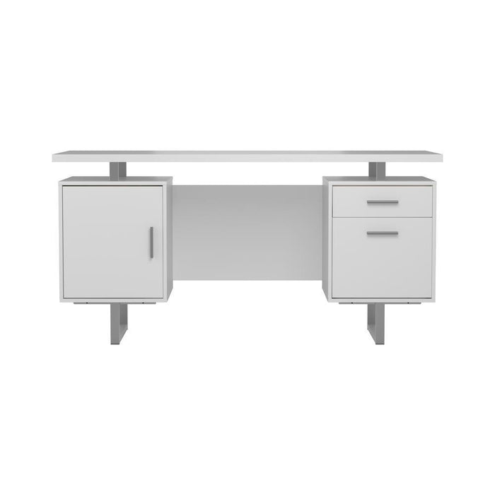 Lawtey Floating Top Office Desk White Gloss