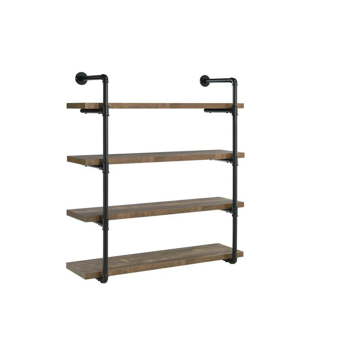 Elmcrest 40-inch Wall Shelf Black and Grey Driftwood - LATIN HOME FURNITURE - (POMONA,CA)