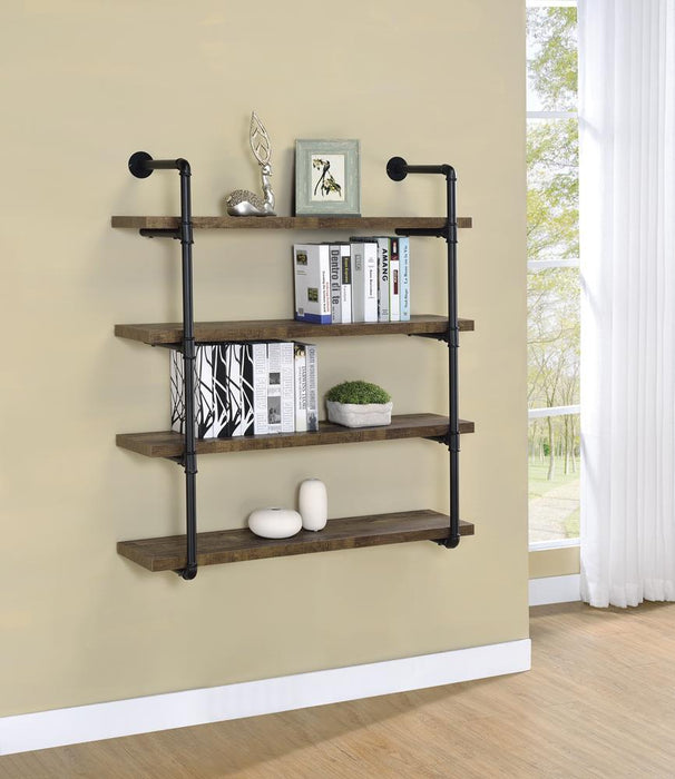 Elmcrest 40-inch Wall Shelf Black and Grey Driftwood - LATIN HOME FURNITURE - (POMONA,CA)