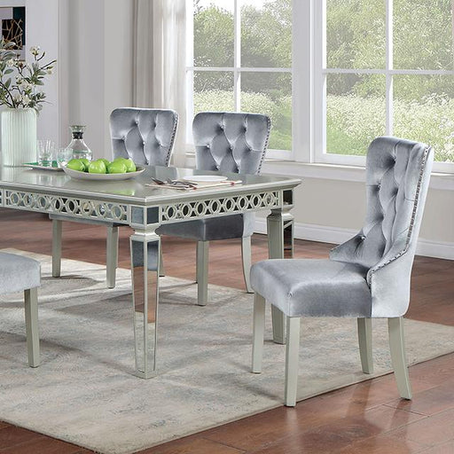 ADALIA Dining Table, Silver - LATIN HOME FURNITURE - (POMONA,CA)
