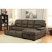 ALCESTER Brown & Gray Sectional w/ Sleeper, Ash - LATIN HOME FURNITURE - (POMONA,CA)
