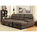 ALCESTER Brown & Gray Sectional w/ Sleeper, Ash - LATIN HOME FURNITURE - (POMONA,CA)