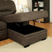 ALCESTER Brown & Gray Sectional w/ Sleeper, Ash - LATIN HOME FURNITURE - (POMONA,CA)